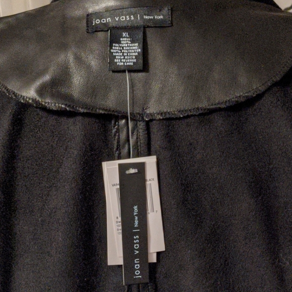 🇨🇦 Sz XL Joan Vass New York Faux Leather Vest - Picture 9 of 13